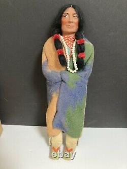 Vinture Antique Des Années 1930 Skokum Indian Doll Bully Good Mint En Box Original -16