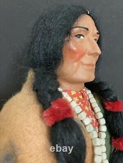 Vinture Antique Des Années 1930 Skokum Indian Doll Bully Good Mint En Box Original -16