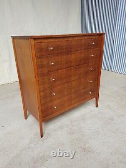 Vtg MID Century Gordon Russell Indian Laurel Tallboy Retro # Chest Tiroirs 456