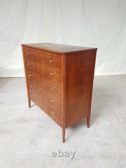 Vtg MID Century Gordon Russell Indian Laurel Tallboy Retro # Chest Tiroirs 456