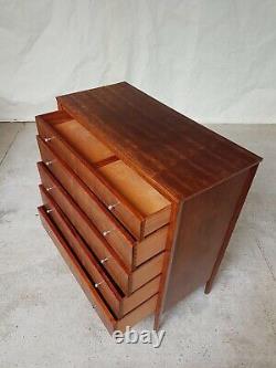 Vtg MID Century Gordon Russell Indian Laurel Tallboy Retro # Chest Tiroirs 456