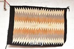 Vtg Navajo Rug Native Américaine Indienne Tissage Textile Antique 24x20 Eye Dazzler