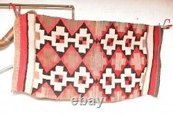 Vtg Navajo Rug Native American Indian Tissage Textile 46x24 Antique Transitionnel