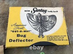 Vtg Nos 50s Santay Lady Luck Bug Deflector Capuche À Vent En Plastique Ornement Accessoire