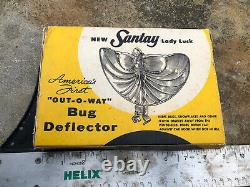 Vtg Nos 50s Santay Lady Luck Bug Deflector Capuche À Vent En Plastique Ornement Accessoire