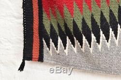 Vtg Tissage Textile Américain Indigène Tapis Indien Navajo 41x22 Antique Eye Dazzler